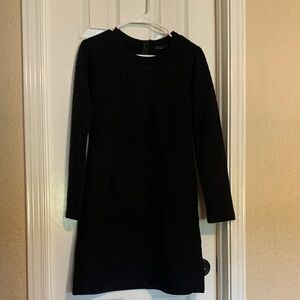 Prana Black Textured Knit Crewneck Dress
